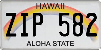 HI license plate ZIP582