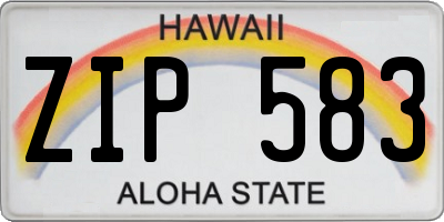 HI license plate ZIP583