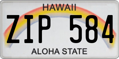 HI license plate ZIP584