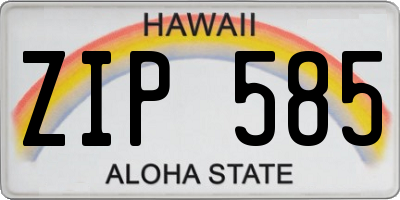 HI license plate ZIP585