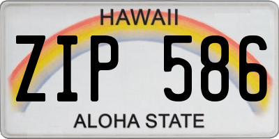 HI license plate ZIP586