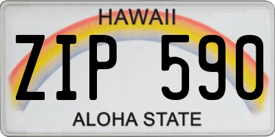 HI license plate ZIP590