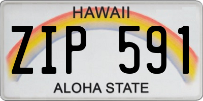 HI license plate ZIP591