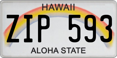 HI license plate ZIP593