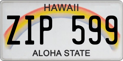 HI license plate ZIP599