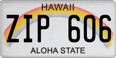 HI license plate ZIP606
