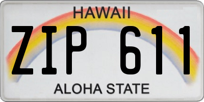 HI license plate ZIP611