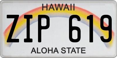 HI license plate ZIP619
