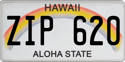 HI license plate ZIP620