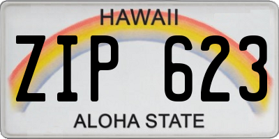 HI license plate ZIP623