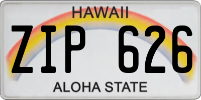 HI license plate ZIP626