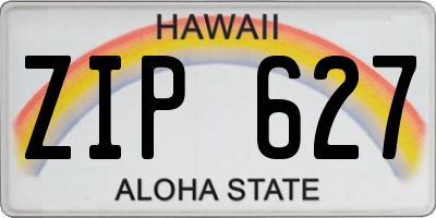 HI license plate ZIP627