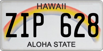 HI license plate ZIP628