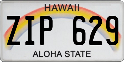HI license plate ZIP629