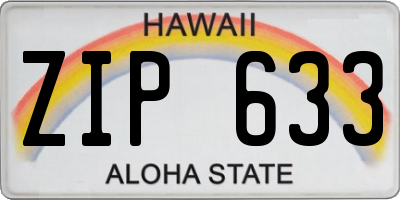 HI license plate ZIP633