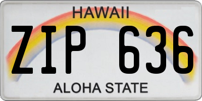 HI license plate ZIP636
