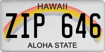 HI license plate ZIP646