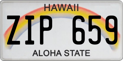 HI license plate ZIP659