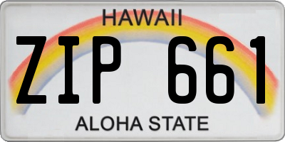 HI license plate ZIP661