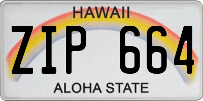 HI license plate ZIP664