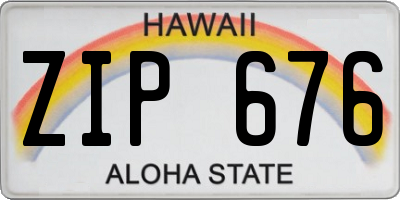 HI license plate ZIP676