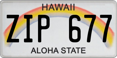 HI license plate ZIP677