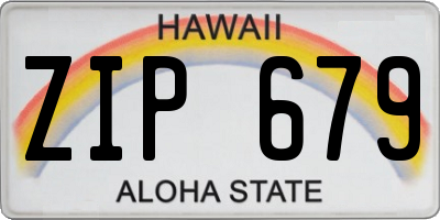 HI license plate ZIP679