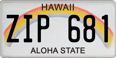 HI license plate ZIP681