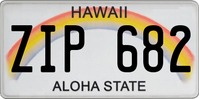 HI license plate ZIP682
