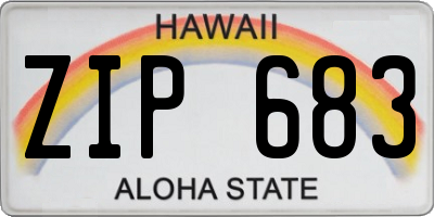 HI license plate ZIP683