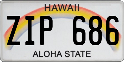 HI license plate ZIP686