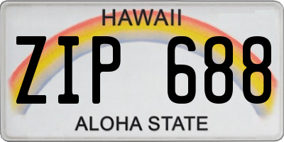 HI license plate ZIP688
