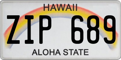 HI license plate ZIP689