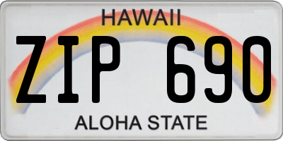 HI license plate ZIP690