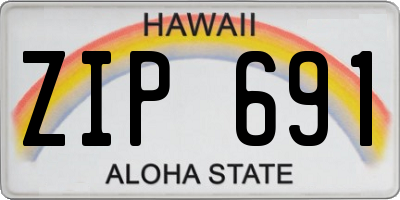 HI license plate ZIP691