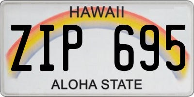 HI license plate ZIP695