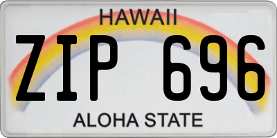 HI license plate ZIP696