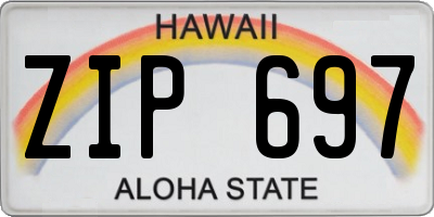 HI license plate ZIP697