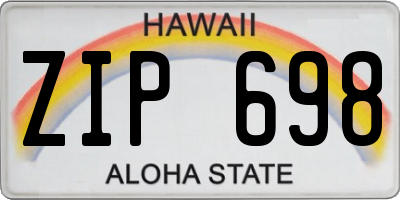 HI license plate ZIP698