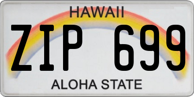 HI license plate ZIP699