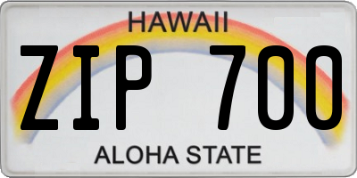 HI license plate ZIP700