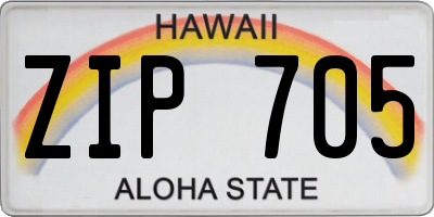 HI license plate ZIP705