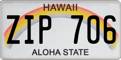 HI license plate ZIP706