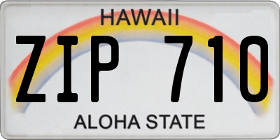 HI license plate ZIP710