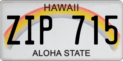 HI license plate ZIP715