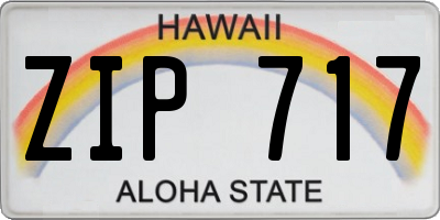 HI license plate ZIP717