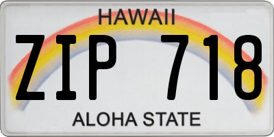 HI license plate ZIP718