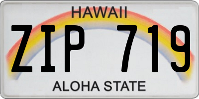 HI license plate ZIP719