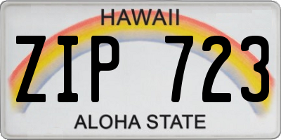 HI license plate ZIP723