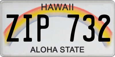 HI license plate ZIP732